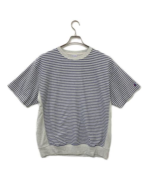 Champion（チャンピオン）Champion (チャンピオン) RHC Ron Herman (アールエイチシー ロンハーマン) 半袖カットソー グレー×ブルー サイズ:Mの古着・服飾アイテム
