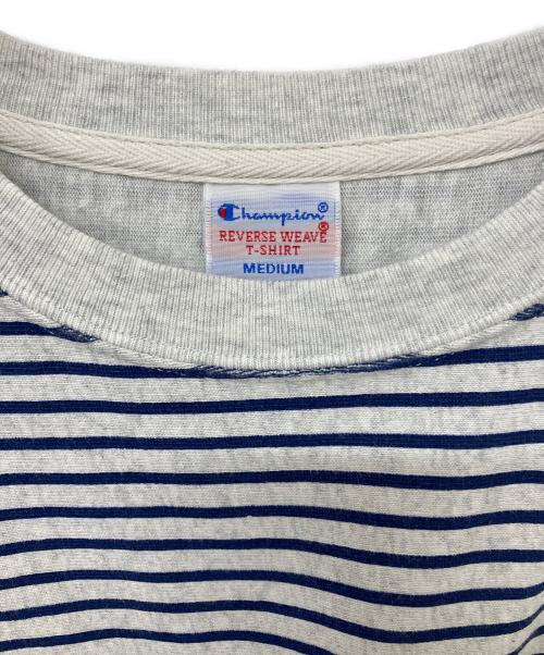 Champion（チャンピオン）Champion (チャンピオン) RHC Ron Herman (アールエイチシー ロンハーマン) 半袖カットソー グレー×ブルー サイズ:Mの古着・服飾アイテム