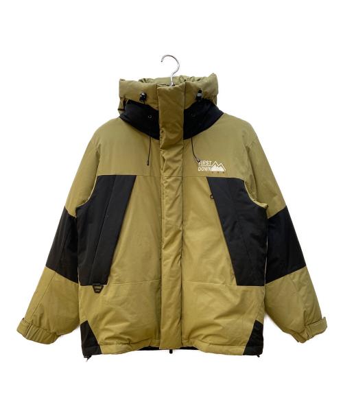 FIRST DOWN（ファーストダウン）FIRST DOWN (ファーストダウン) FREAK'S STORE (フリークスストア) ダウンジャケット カーキ×ブラック サイズ:Mの古着・服飾アイテム