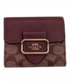 COACHコーチ）の古着「3つ折り財布/スモールモーガン」｜ボルドー