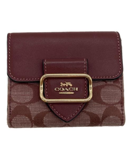COACH（コーチ）COACH (コーチ) 3つ折り財布/スモールモーガン ボルドーの古着・服飾アイテム