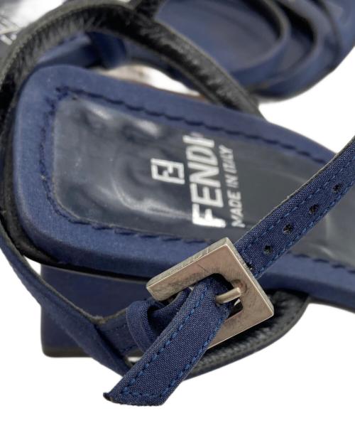 FENDI（フェンディ）FENDI (フェンディ) アンクルストラップサンダル ネイビー サイズ:37の古着・服飾アイテム