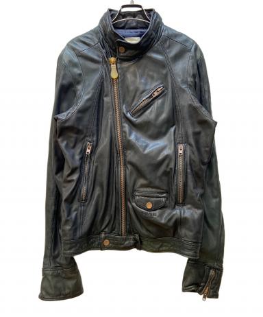 archive DIESEL ラムレザーシングルライダースジャケット 中古・古着通販】DIESEL (ディーゼル) ラムレザーライダースジャケット