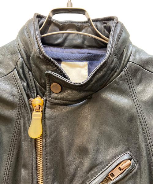DIESEL（ディーゼル）DIESEL (ディーゼル) ラムレザーライダースジャケット ブラック サイズ:Sの古着・服飾アイテム