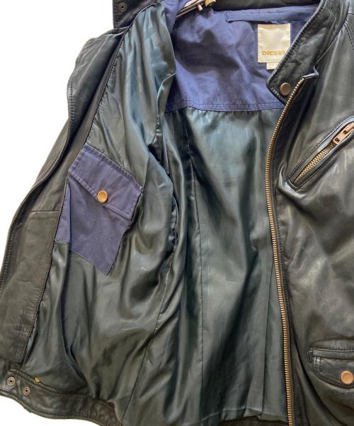 DIESEL（ディーゼル）DIESEL (ディーゼル) ラムレザーライダースジャケット ブラック サイズ:Sの古着・服飾アイテム