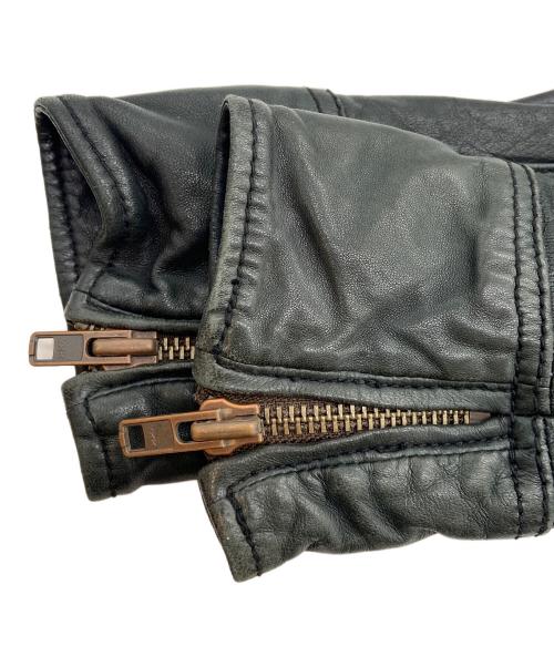 DIESEL（ディーゼル）DIESEL (ディーゼル) ラムレザーライダースジャケット ブラック サイズ:Sの古着・服飾アイテム