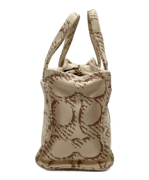 COACH（コーチ）COACH (コーチ) ハンドバッグ/シグネチャー/カーゴトート/キャンバス ベージュ×ぶらうｎの古着・服飾アイテム