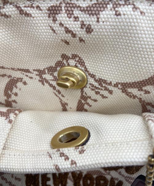 COACH（コーチ）COACH (コーチ) ハンドバッグ/シグネチャー/カーゴトート/キャンバス ベージュ×ぶらうｎの古着・服飾アイテム