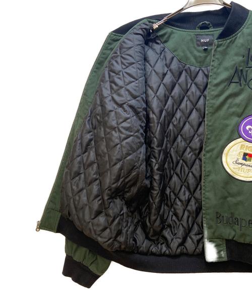 HUF（ハフ）HUF (ハフ) スタジャン グリーン サイズ:XLの古着・服飾アイテム