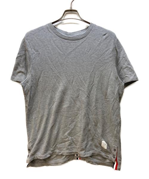 Thom Browne（トムブラウン）Thom Browne (トムブラウン) 半袖カットソー/クラシック ピケ ストライプ Tシャツ グレー サイズ:3の古着・服飾アイテム