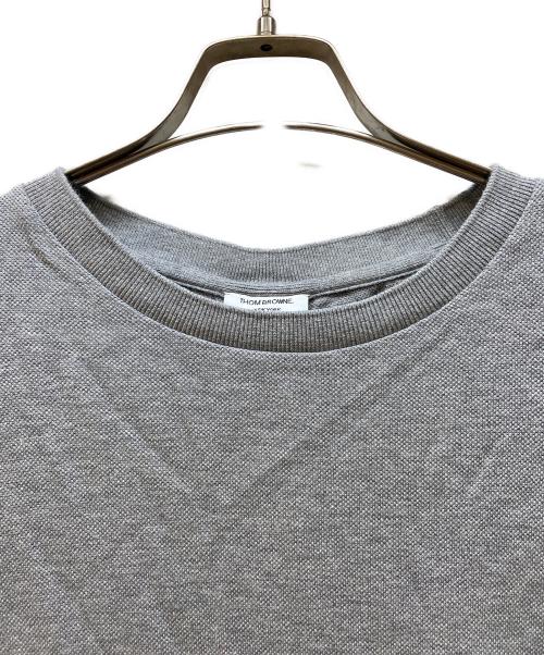 Thom Browne（トムブラウン）Thom Browne (トムブラウン) 半袖カットソー/クラシック ピケ ストライプ Tシャツ グレー サイズ:3の古着・服飾アイテム