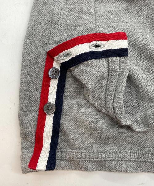Thom Browne（トムブラウン）Thom Browne (トムブラウン) 半袖カットソー/クラシック ピケ ストライプ Tシャツ グレー サイズ:3の古着・服飾アイテム