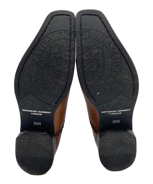 KATHARINE HAMNETT（キャサリンハムネット）KATHARINE HAMNETT (キャサリンハムネット) レザーシューズ ブラウン サイズ:24.5cmの古着・服飾アイテム