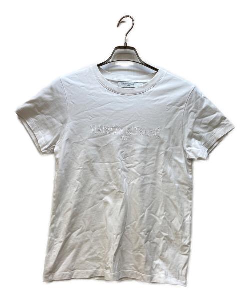 maison kitsune（メゾンキツネ）MAISON KITSUNE (メゾンキツネ) 半袖カットソー/ロゴTシャツ ホワイト サイズ:Sの古着・服飾アイテム