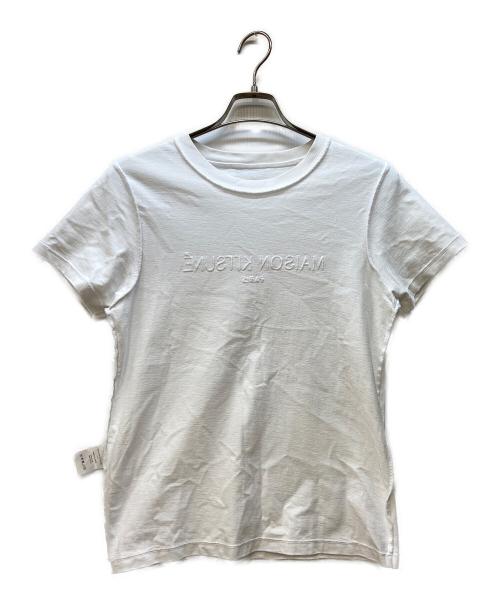 maison kitsune（メゾンキツネ）MAISON KITSUNE (メゾンキツネ) 半袖カットソー/ロゴTシャツ ホワイト サイズ:Sの古着・服飾アイテム