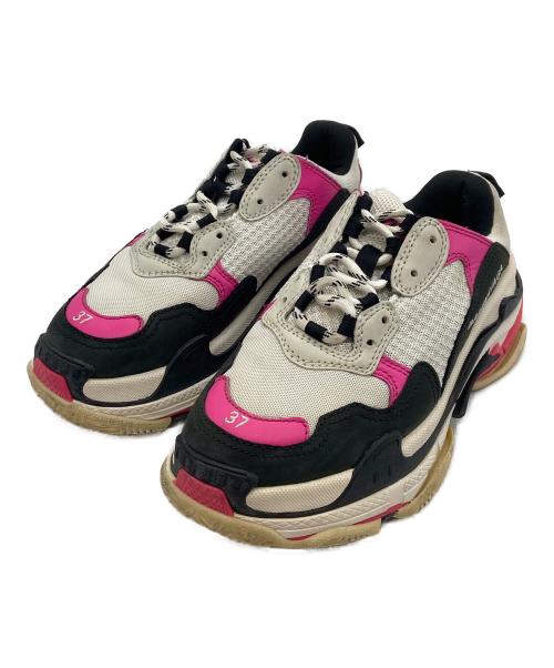 BALENCIAGA（バレンシアガ）BALENCIAGA (バレンシアガ) 厚底スニーカー/triple s ピンク×ブラック サイズ:37の古着・服飾アイテム