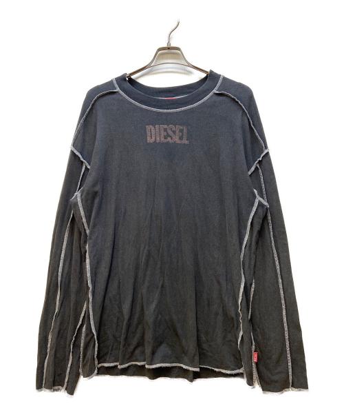 DIESEL（ディーゼル）DIESEL (ディーゼル) 長袖カットソー ブラック サイズ:Mの古着・服飾アイテム