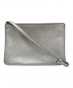 CELINEセリーヌ）の古着「ショルダーバッグ/トリオ/Metallic Leather Crossbody」｜シルバー