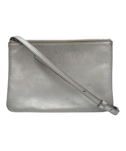 CELINE（セリーヌ）CELINE (セリーヌ) ショルダーバッグ/トリオ/Metallic Leather Crossbody シルバーの古着・服飾アイテム