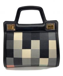 Salvatore Ferragamo（サルヴァトーレ フェラガモ）の古着「ハンドバッグ/チェック」｜ブラック