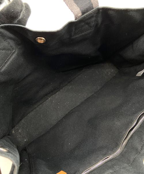HERMES（エルメス）HERMES (エルメス) キャンバストートバッグ/フルートゥGM ブラック×グレーの古着・服飾アイテム