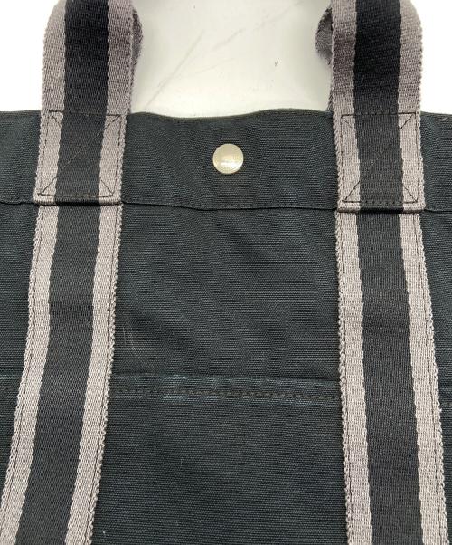 HERMES（エルメス）HERMES (エルメス) キャンバストートバッグ/フルートゥGM ブラック×グレーの古着・服飾アイテム
