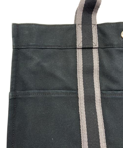 HERMES（エルメス）HERMES (エルメス) キャンバストートバッグ/フルートゥGM ブラック×グレーの古着・服飾アイテム