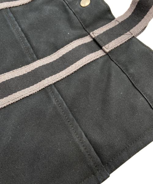 HERMES（エルメス）HERMES (エルメス) キャンバストートバッグ/フルートゥGM ブラック×グレーの古着・服飾アイテム