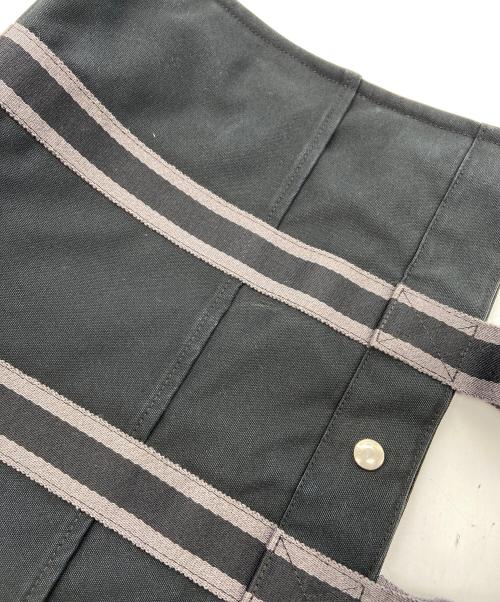 HERMES（エルメス）HERMES (エルメス) キャンバストートバッグ/フルートゥGM ブラック×グレーの古着・服飾アイテム