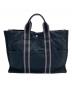 HERMES (エルメス) キャンバストートバッグ/フルートゥGM ブラック×グレー：25000円