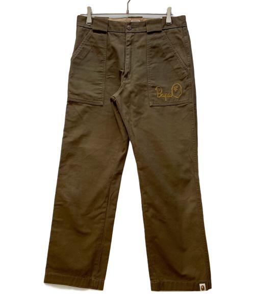 BAPE BY A BATHING APE（ベイプバイアベイシングエイプ）BAPE BY A BATHING APE (ベイプバイアベイシングエイプ) ワークパンツ ブラウン サイズ:Mの古着・服飾アイテム