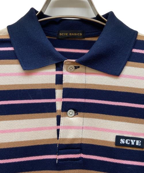 SCYEBASICS（サイベーシックス）SCYEBASICS (サイベーシックス) 半袖ワンピース ネイビー×ピンク×ブラウン サイズ:FREEの古着・服飾アイテム