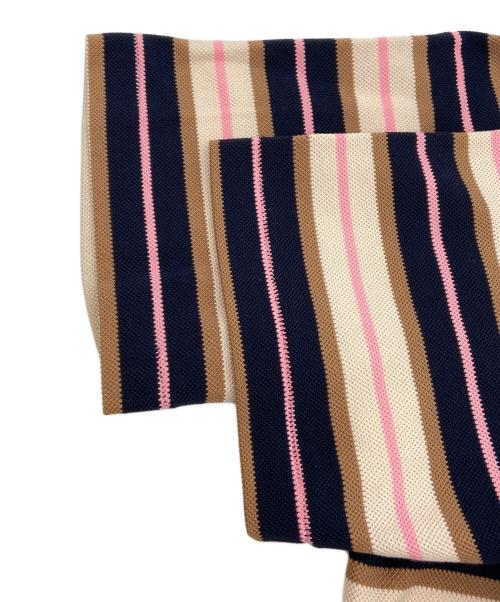 SCYEBASICS（サイベーシックス）SCYEBASICS (サイベーシックス) 半袖ワンピース ネイビー×ピンク×ブラウン サイズ:FREEの古着・服飾アイテム