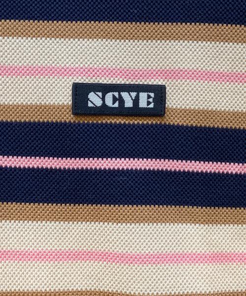 SCYEBASICS（サイベーシックス）SCYEBASICS (サイベーシックス) 半袖ワンピース ネイビー×ピンク×ブラウン サイズ:FREEの古着・服飾アイテム