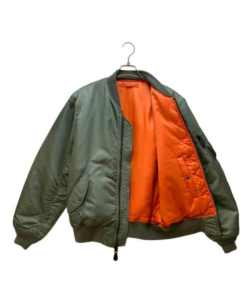 AVIREX（アヴィレックス）AVIREX (アヴィレックス) MA-1ジャケット/COMMERCIAL LOGO グリーン×オレンジ サイズ:XLの古着・服飾アイテム