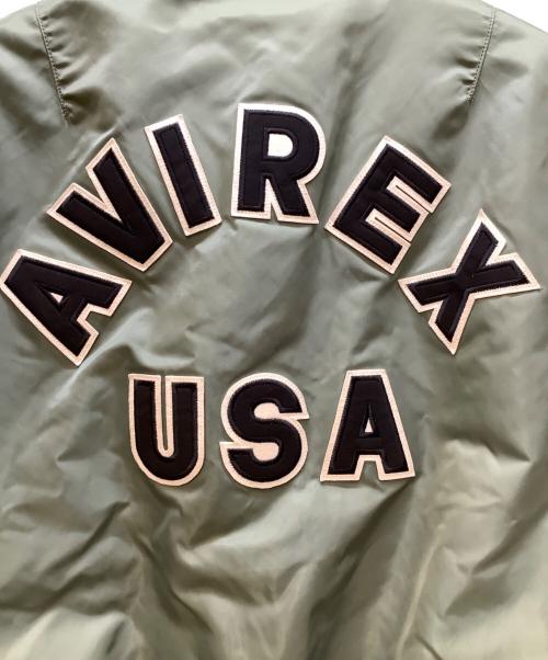 AVIREX（アヴィレックス）AVIREX (アヴィレックス) MA-1ジャケット/COMMERCIAL LOGO グリーン×オレンジ サイズ:XLの古着・服飾アイテム