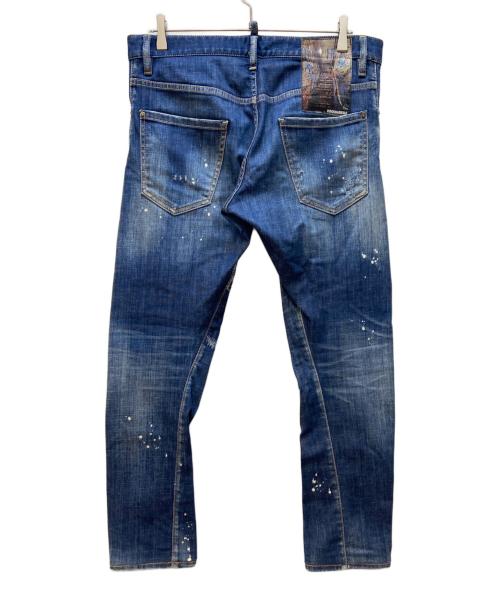 DSQUARED2（ディースクエアード）DSQUARED2 (ディースクエアード) ダメージデニムパンツ/Dark Reveal Wash Sexy Twist Jeans インディゴ サイズ:48の古着・服飾アイテム