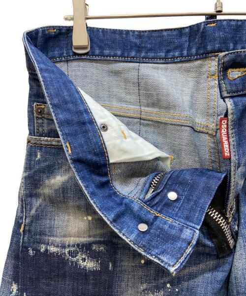 DSQUARED2（ディースクエアード）DSQUARED2 (ディースクエアード) ダメージデニムパンツ/Dark Reveal Wash Sexy Twist Jeans インディゴ サイズ:48の古着・服飾アイテム