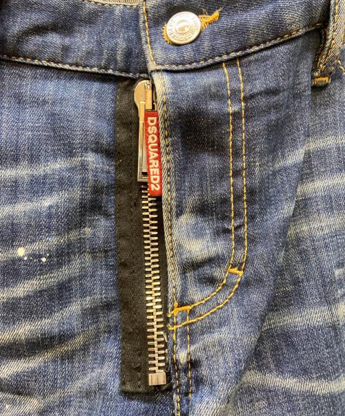 DSQUARED2（ディースクエアード）DSQUARED2 (ディースクエアード) ダメージデニムパンツ/Dark Reveal Wash Sexy Twist Jeans インディゴ サイズ:48の古着・服飾アイテム