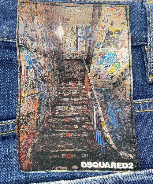 DSQUARED2（ディースクエアード）DSQUARED2 (ディースクエアード) ダメージデニムパンツ/Dark Reveal Wash Sexy Twist Jeans インディゴ サイズ:48の古着・服飾アイテム