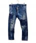DSQUARED2（ディースクエアード）の古着「ダメージデニムパンツ/Dark Reveal Wash Sexy Twist Jeans」｜インディゴ
