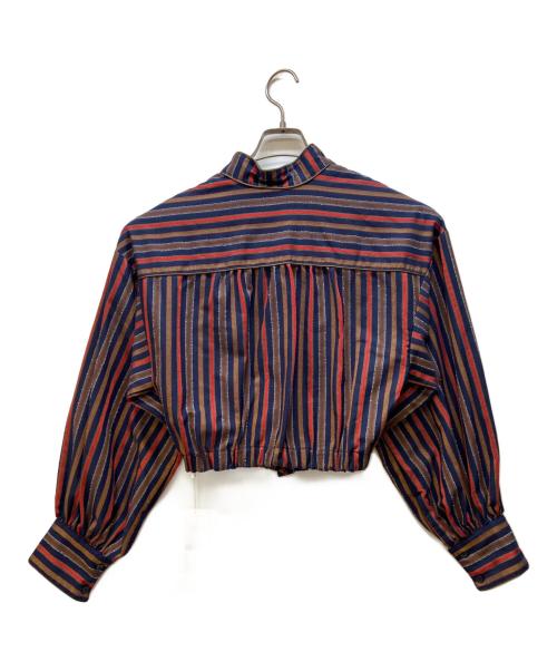 Ameri（アメリ）Ameri (アメリ) 長袖シャツ レッド×ネイビー×ブラウン サイズ:FREEの古着・服飾アイテム