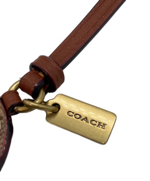 COACH（コーチ）COACH (コーチ) バッグチャーム/ハートパフィ/シグネチャー ブラウン×ベージュの古着・服飾アイテム