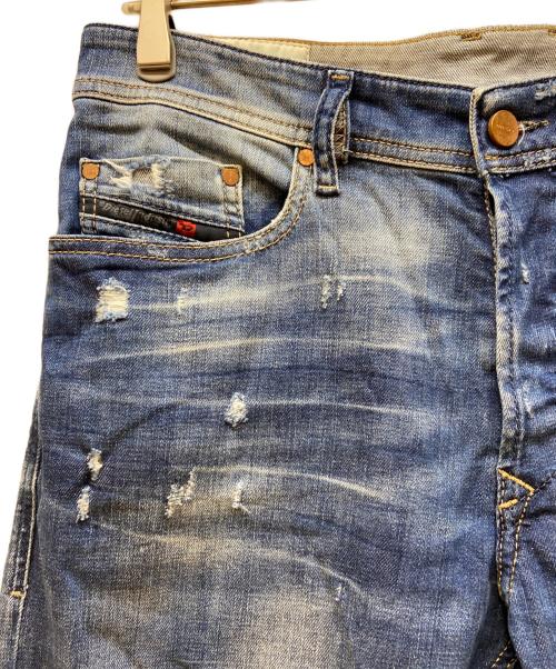 DIESEL（ディーゼル）DIESEL (ディーゼル) ダメージデニムパンツ ブルー サイズ:78.5cm (W31)の古着・服飾アイテム