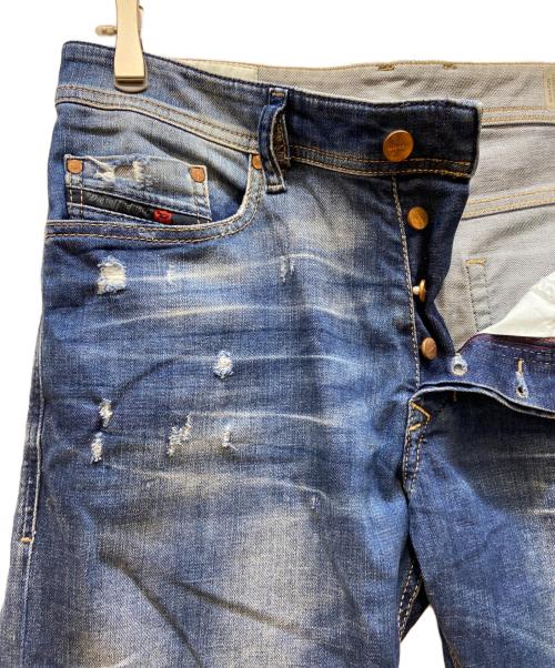 DIESEL（ディーゼル）DIESEL (ディーゼル) ダメージデニムパンツ ブルー サイズ:78.5cm (W31)の古着・服飾アイテム