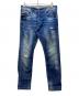 DIESEL（ディーゼル）の古着「ダメージデニムパンツ」｜ブルー