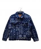 LEVI'Sリーバイス）の古着「ボアジャケット/リラックスフィット シェルパトラッカージャケット」｜ネイビー×ホワイト