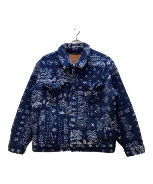 LEVI'S（リーバイス）LEVI'S (リーバイス) ボアジャケット/リラックスフィット シェルパトラッカージャケット ネイビー×ホワイト サイズ:Mの古着・服飾アイテム