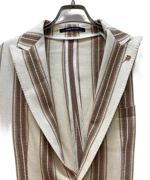TAGLIATORE（タリアトーレ）TAGLIATORE (タリアトーレ) テーラードジャケット ベージュ×ブラウン サイズ:46の古着・服飾アイテム