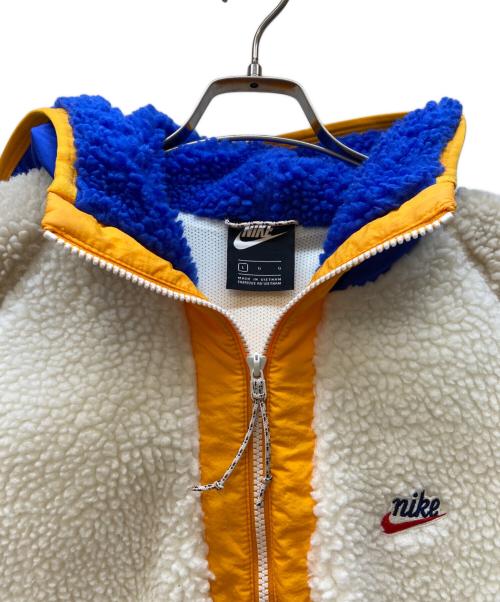 NIKE（ナイキ）NIKE (ナイキ) ボアジャケット/ HE ハーフジップフーディ ウィンター ホワイト×ブルー×オレンジ サイズ:Lの古着・服飾アイテム